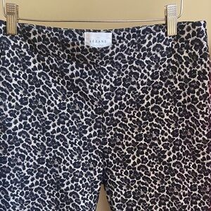 Sezane Black and Cream Leopard Print Pants high rise sparkle